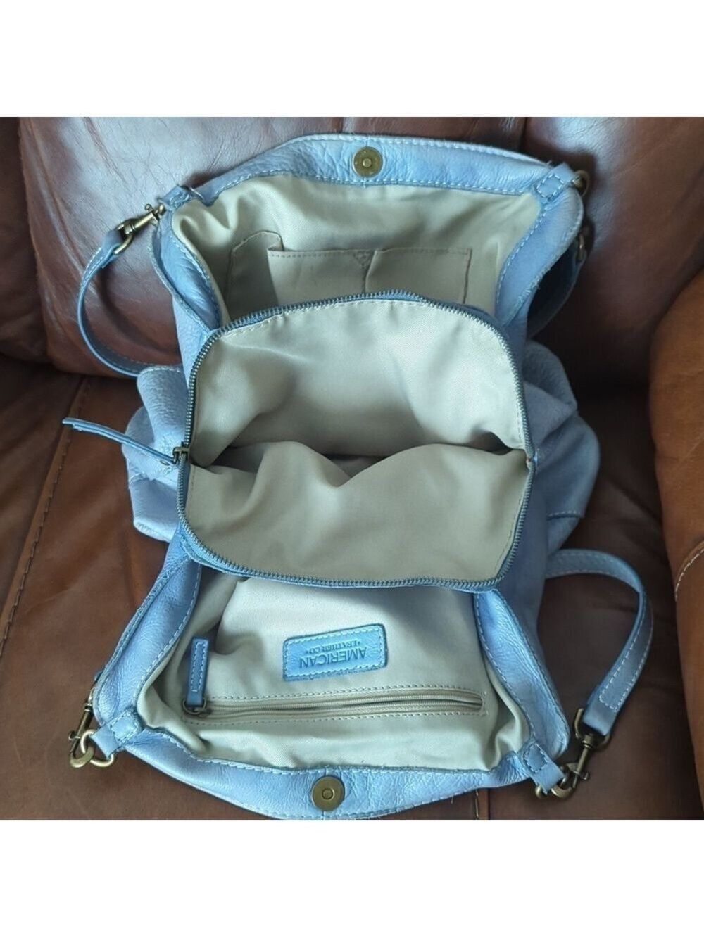 American Leather Co. Austine Triple Entry Bucket Bag - Picture 6 of 12